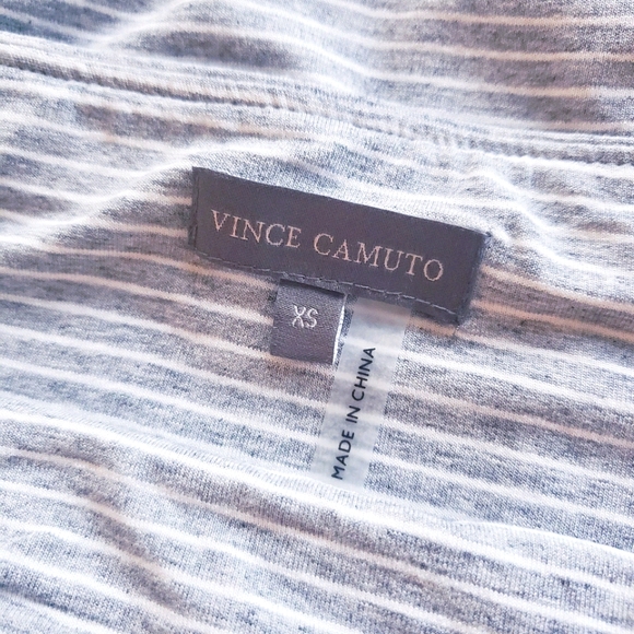 Vince Camuto Gray & White Striped Midi Skirt Sz XS - Picture 2 of 5